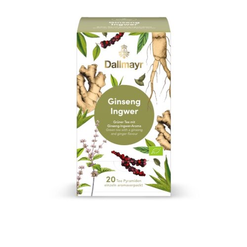 Dallmayr Tee Pyramiden Ginseng Ingwer Bio DE-ÖKÖ-006 20 Stück
