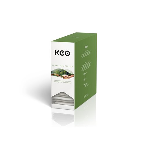 Keo Tee - GRÜNER TEE PFIRSICH - 15 Teachamps im Aromakuvert